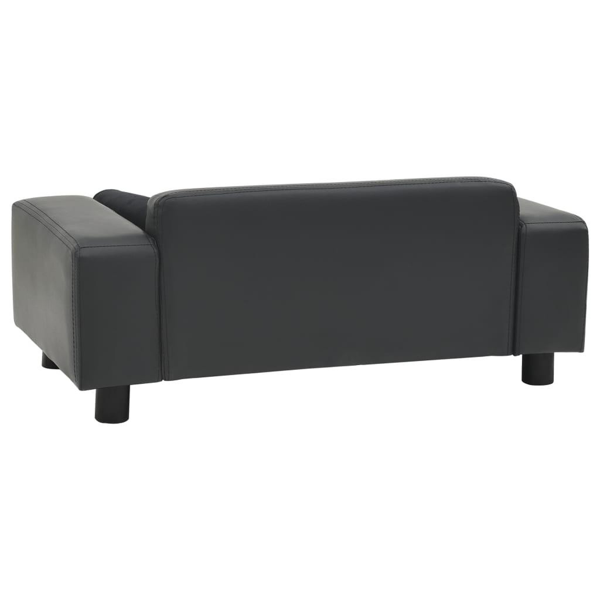 Voir la diapositive 3 : VIDAXL Canape pour chien Gris fonce 81x43x31 cm Peluche et similicuir