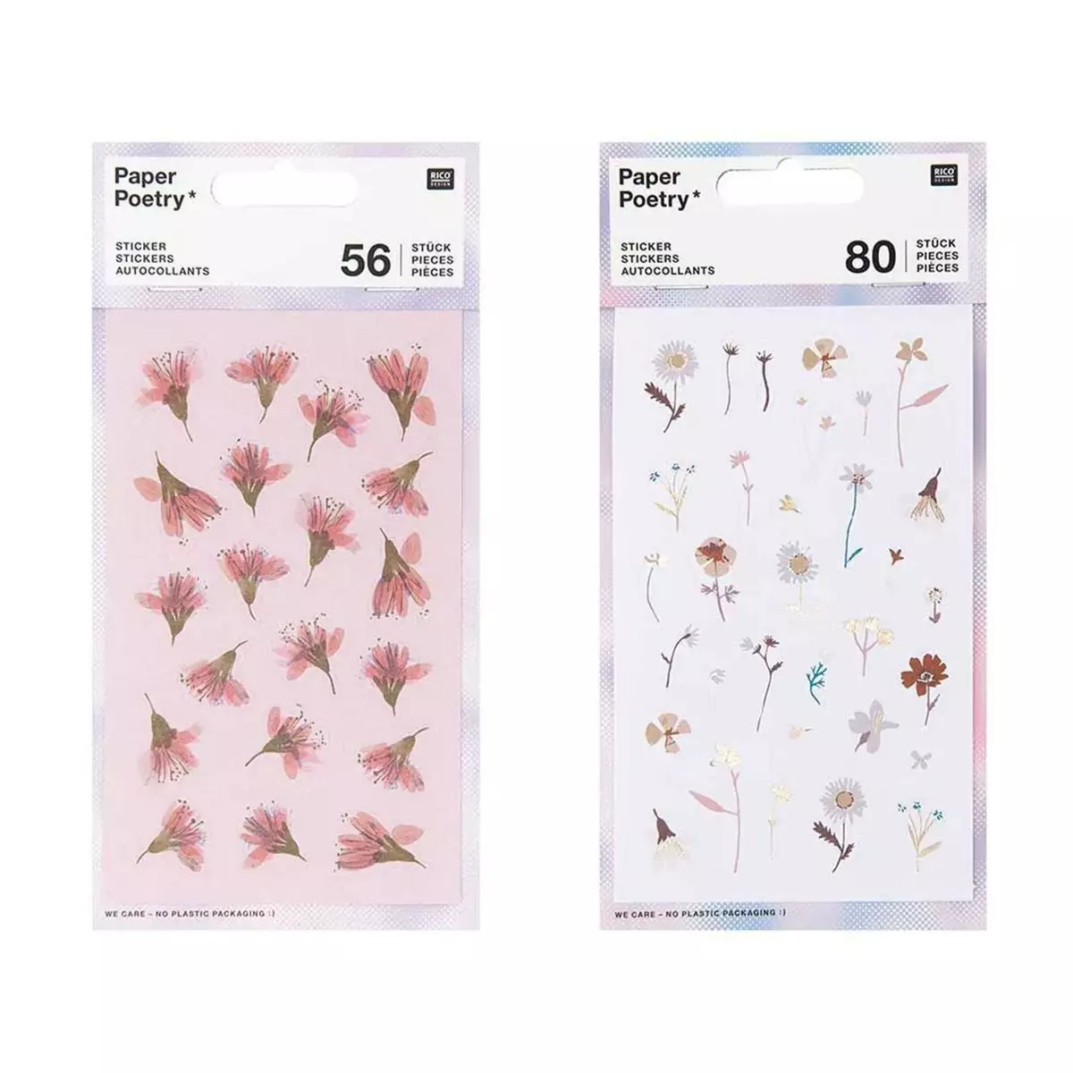 RICO DESIGN 136 stickers à motifs floraux