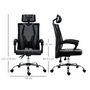 Voir la diapositive 3 : VINSETTO Fauteuil de bureau manager inclinable réglable support lombaires tétière tissu maille polyester PU gris noir