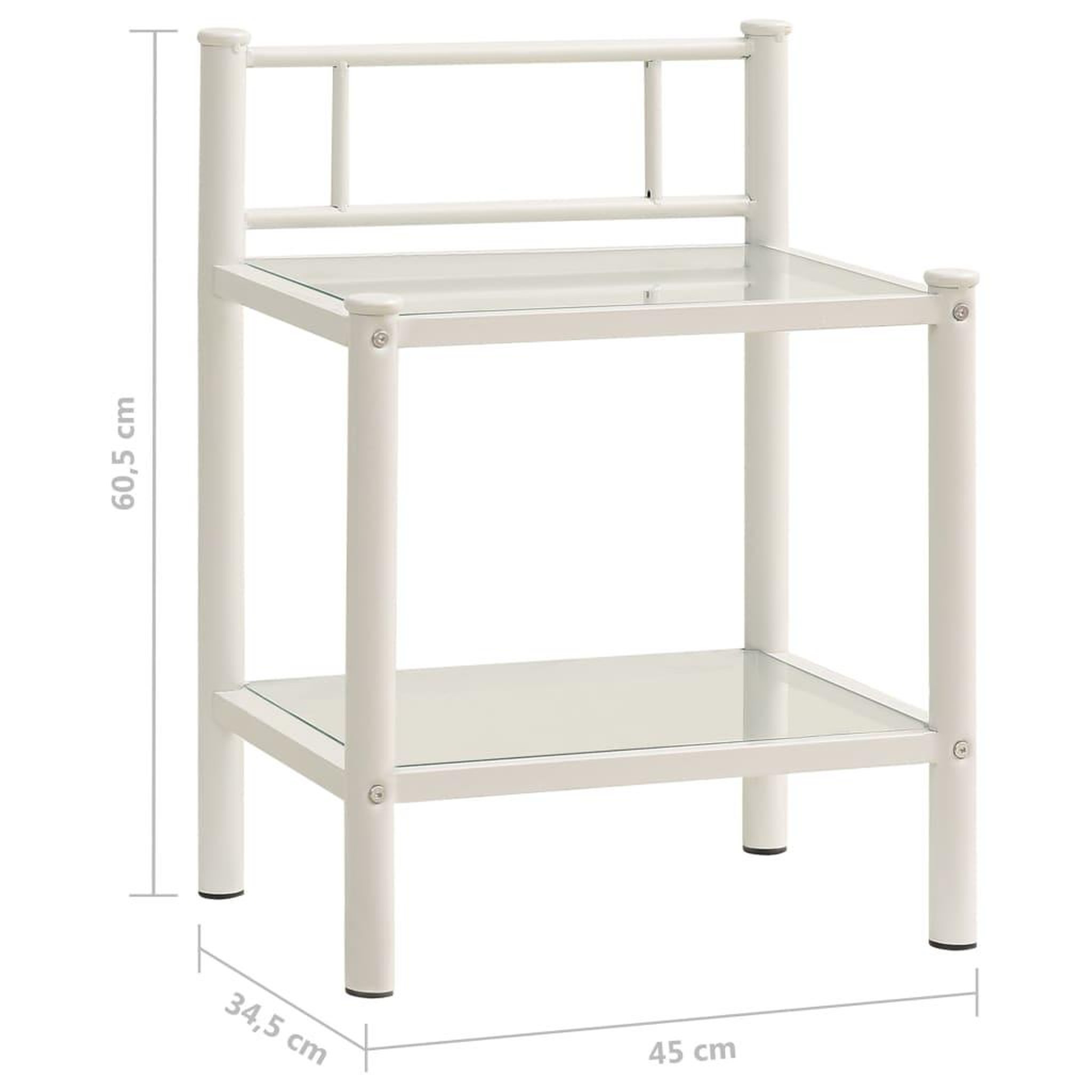 Voir la diapositive 6 : VIDAXL Tables de chevet 2 pcs Blanc et transparent Metal et verre