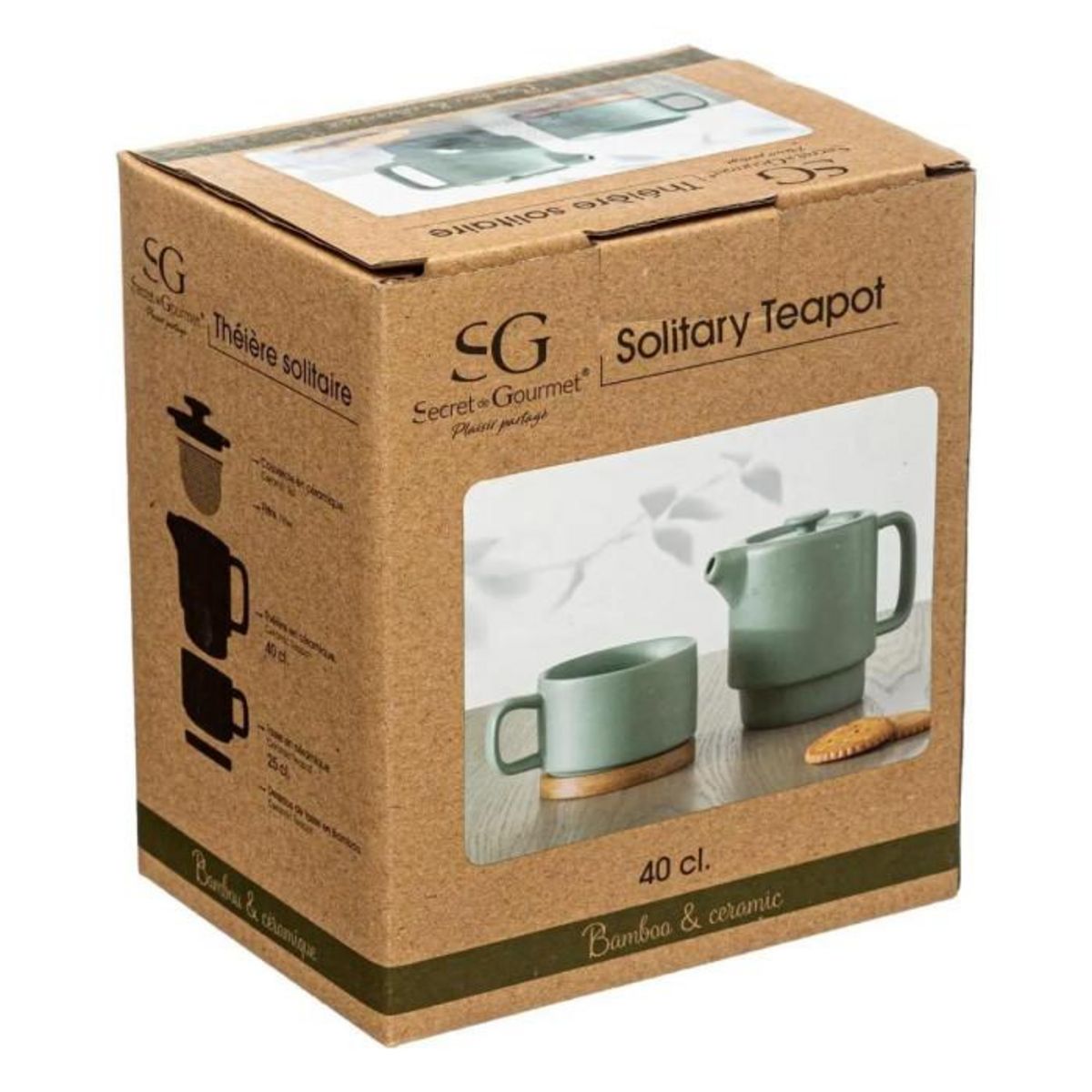 SECRET DE GOURMET Théière avec Tasse  Nature  40cl Menthe