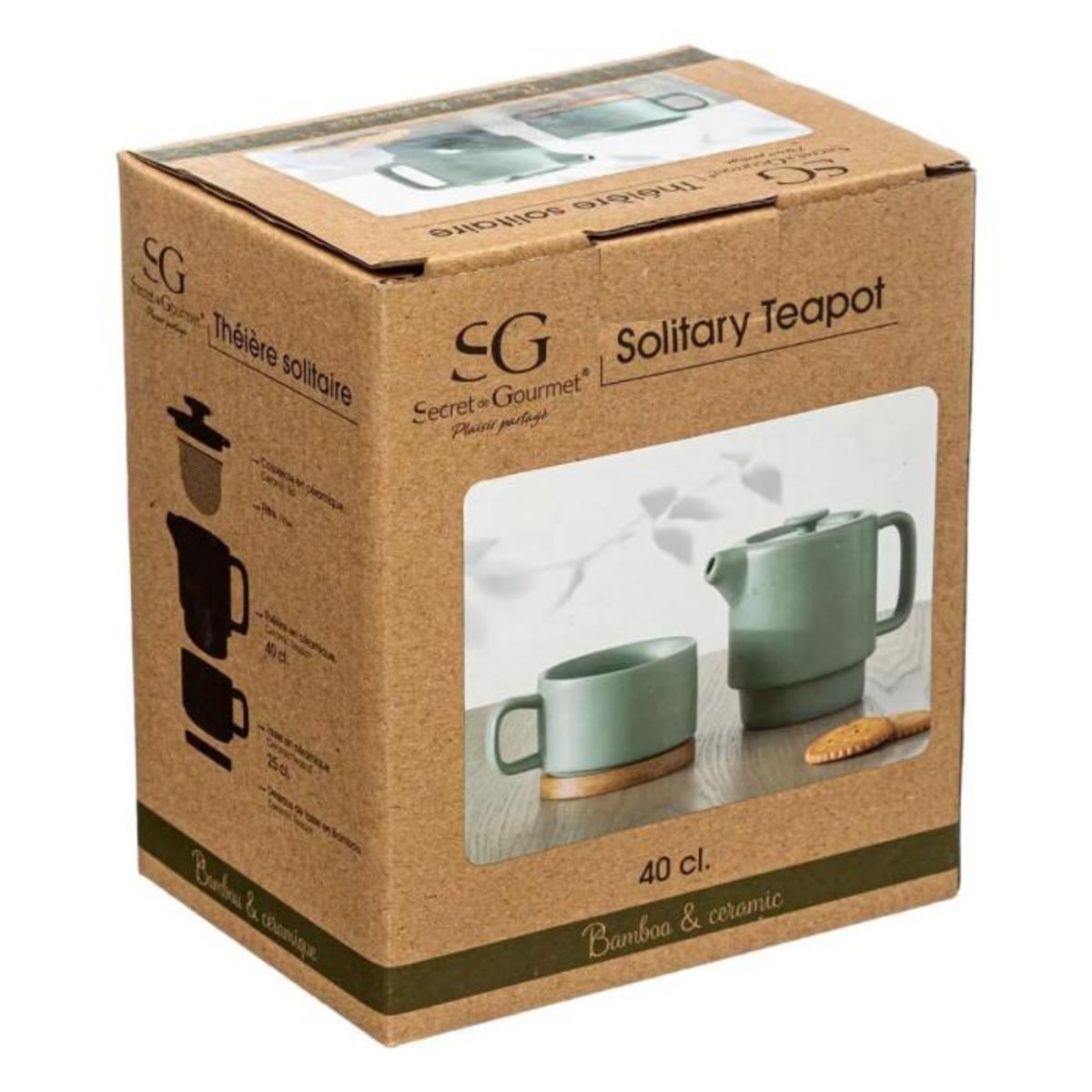 SECRET DE GOURMET Théière avec Tasse  Nature  40cl Menthe