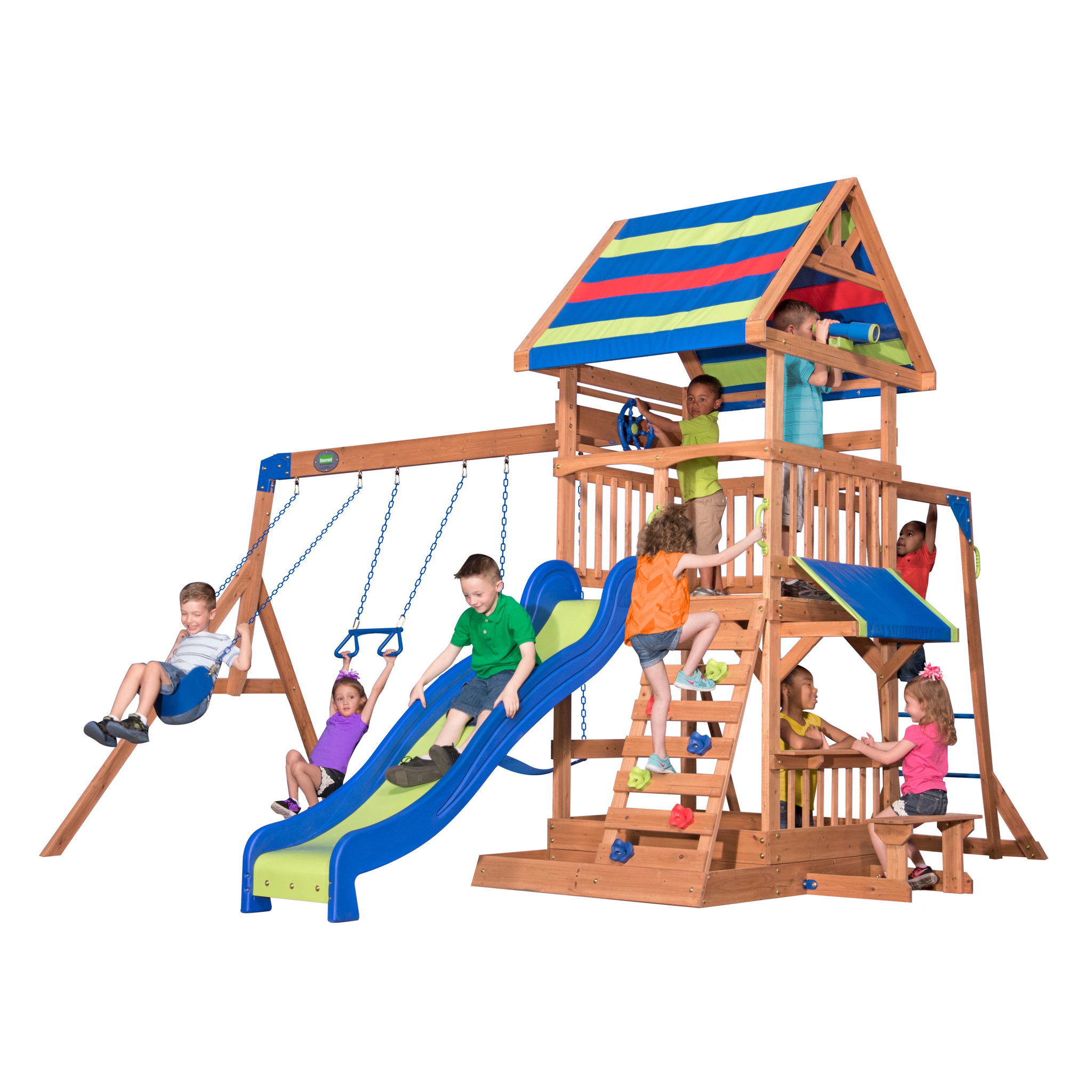 Voir la diapositive 1 : PRAGMA Aire de jeux avec tour et  toboggan - Bois - H2,44m - Nothbrook - 