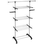 BATIMEX Séchoir à linge étendoir multifonction 18M ULTIMA 3 niveaux Noir et inox