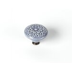CENTRALE BRICO Bouton de meuble Rond porcelaine brillant bleu H.27 x l.44 x P.44 mm