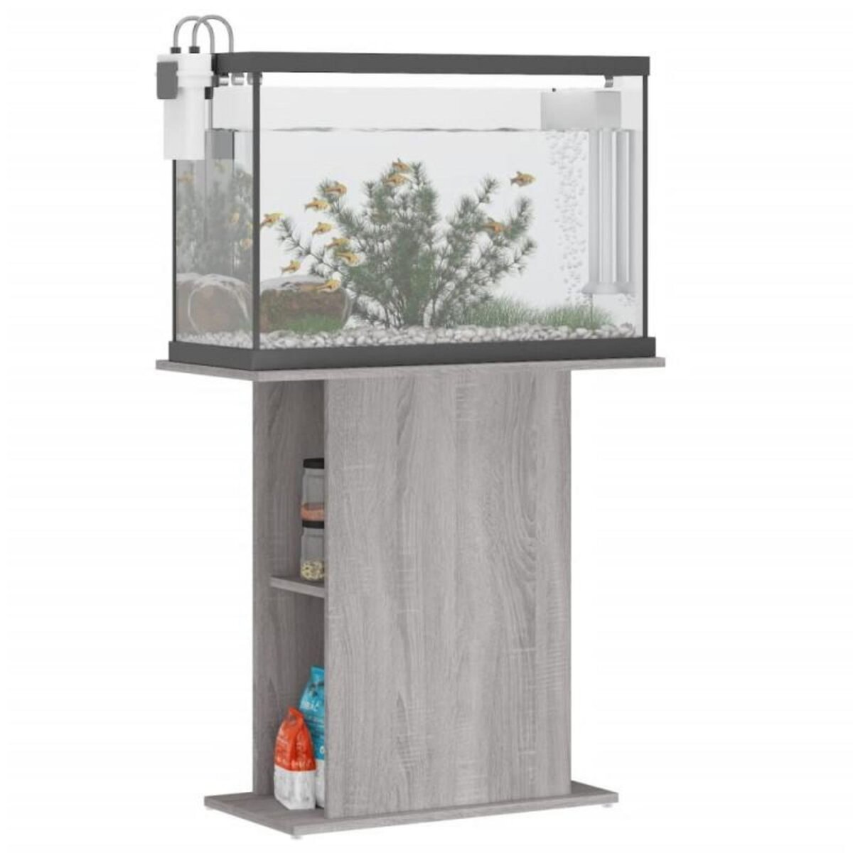 VIDAXL Support d aquarium sonoma gris 75x36x72,5 cm bois d ingénierie
