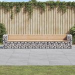 VIDAXL Banc de jardin design gabion 347x71x65,5 cm bois massif de pin