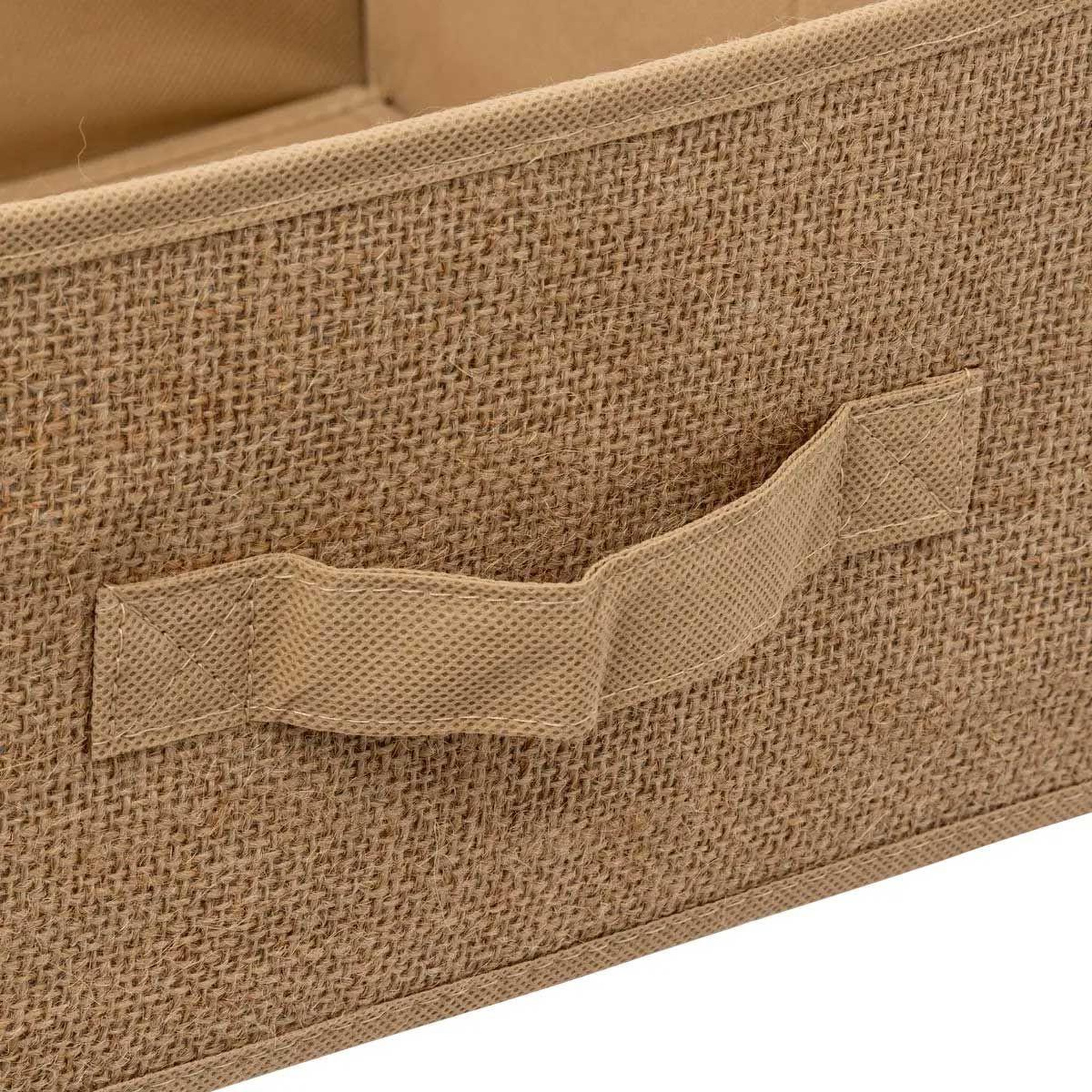 Voir la diapositive 2 : FIVE Boîte de rangement  toile de jute  31x31cm beige lin