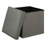 Voir la diapositive 2 :  Pouf Coffre Pliable en Velours  Lilou  38cm Gris