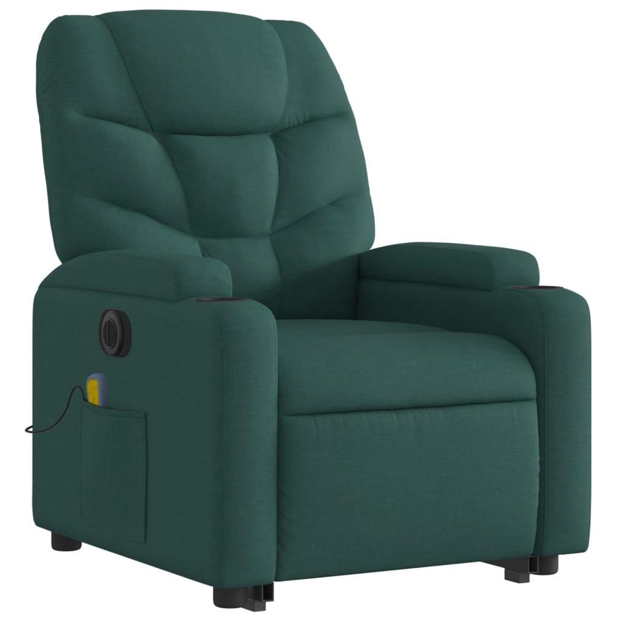 Voir la diapositive 4 : VIDAXL Fauteuil inclinable de massage electrique Vert fonce Tissu