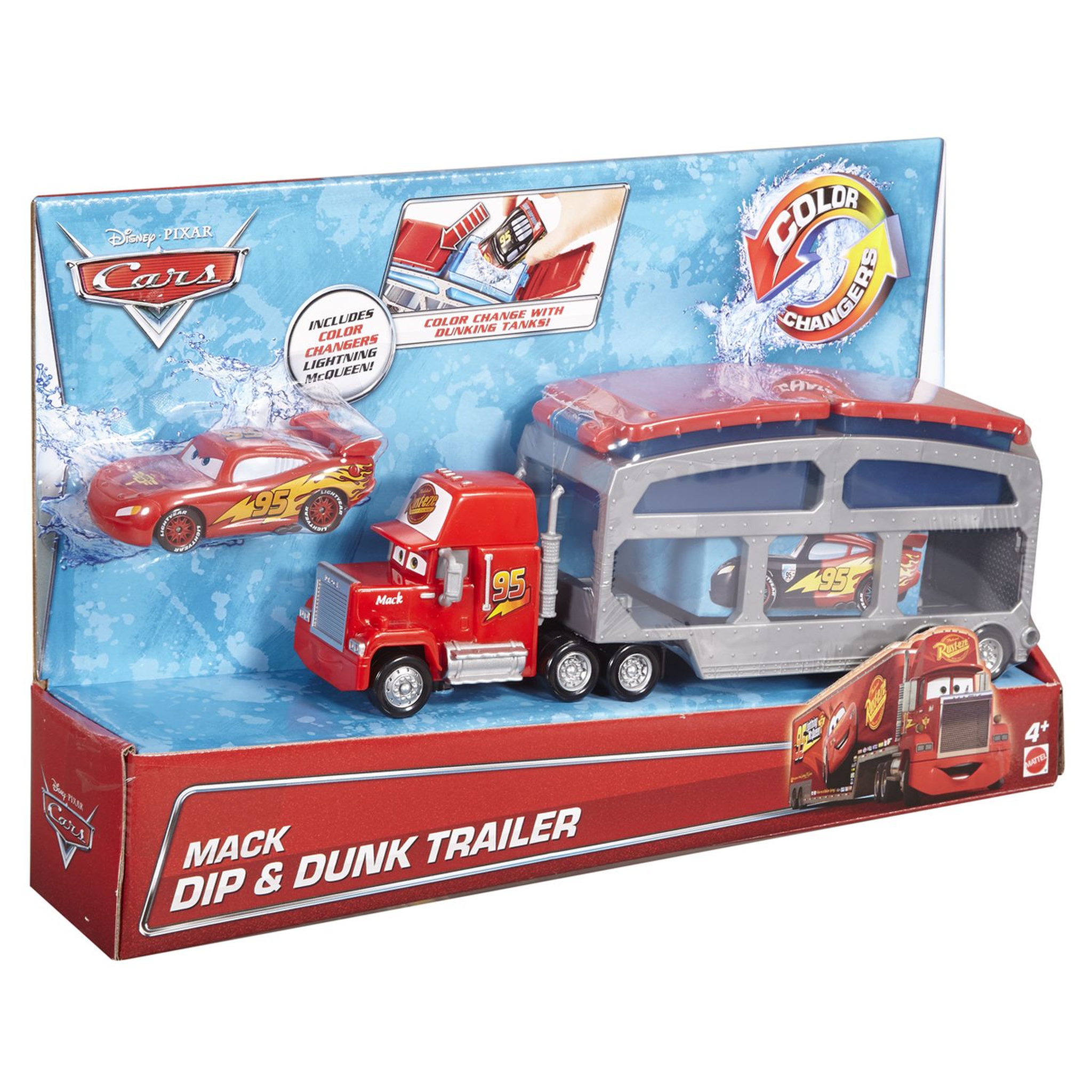 Voir la diapositive 1 : CARS Mattel Véhicule Mack et Flash Mcqueen changent de couleur - Cars 