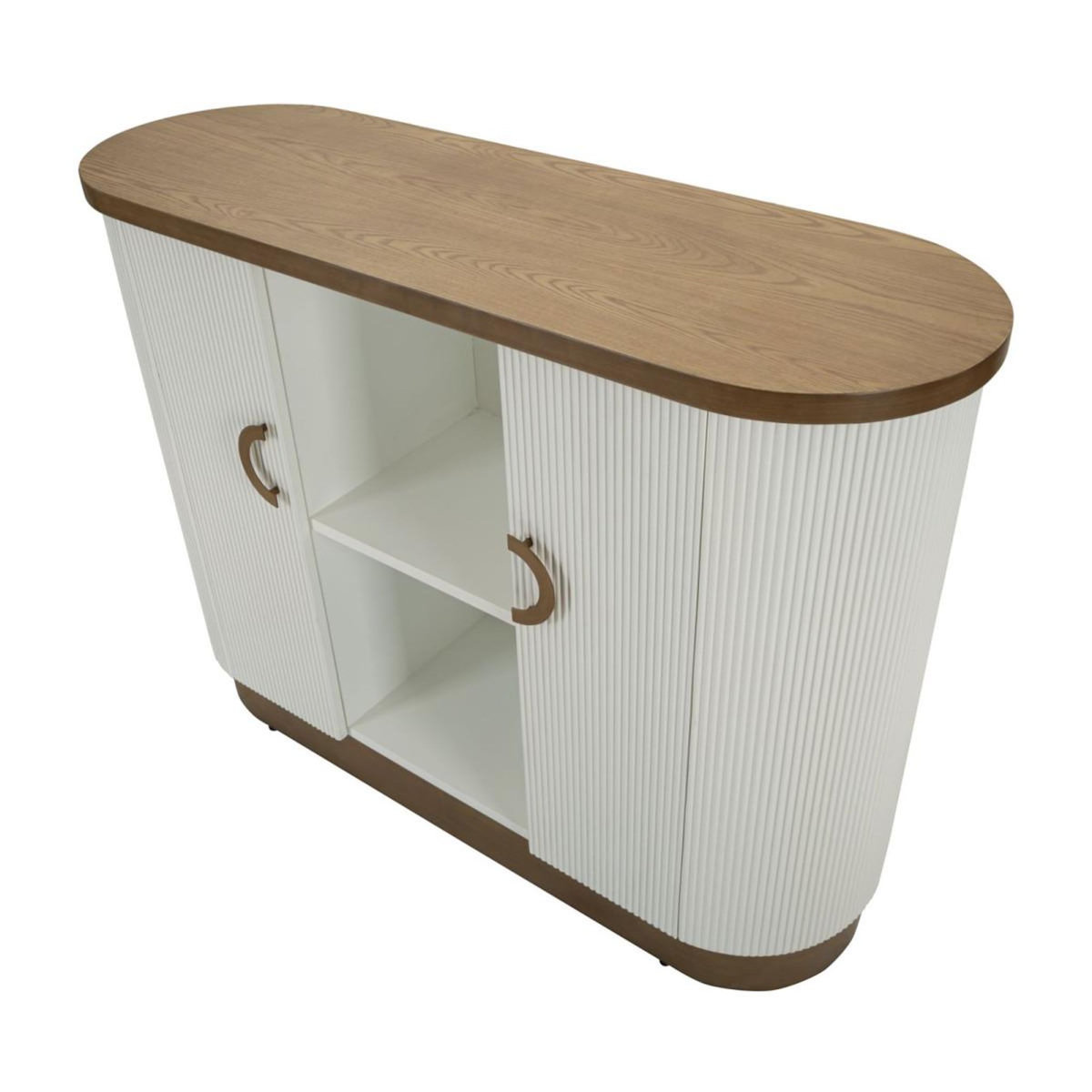 Paris Prix Bahut 2 Portes en Bois  Tolosa  121cm Blanc & Naturel