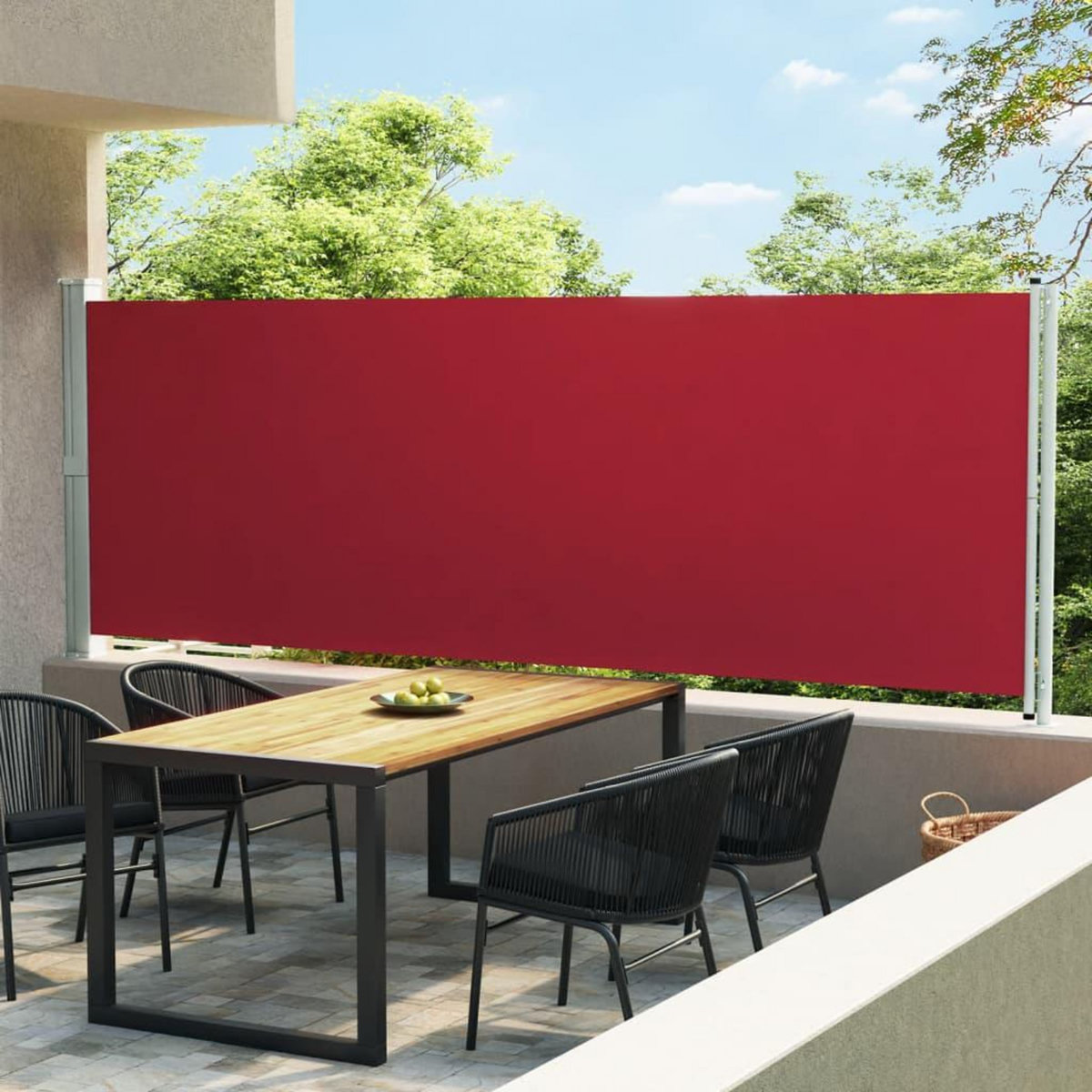 VIDAXL Auvent lateral retractable de patio 600x160 cm rouge
