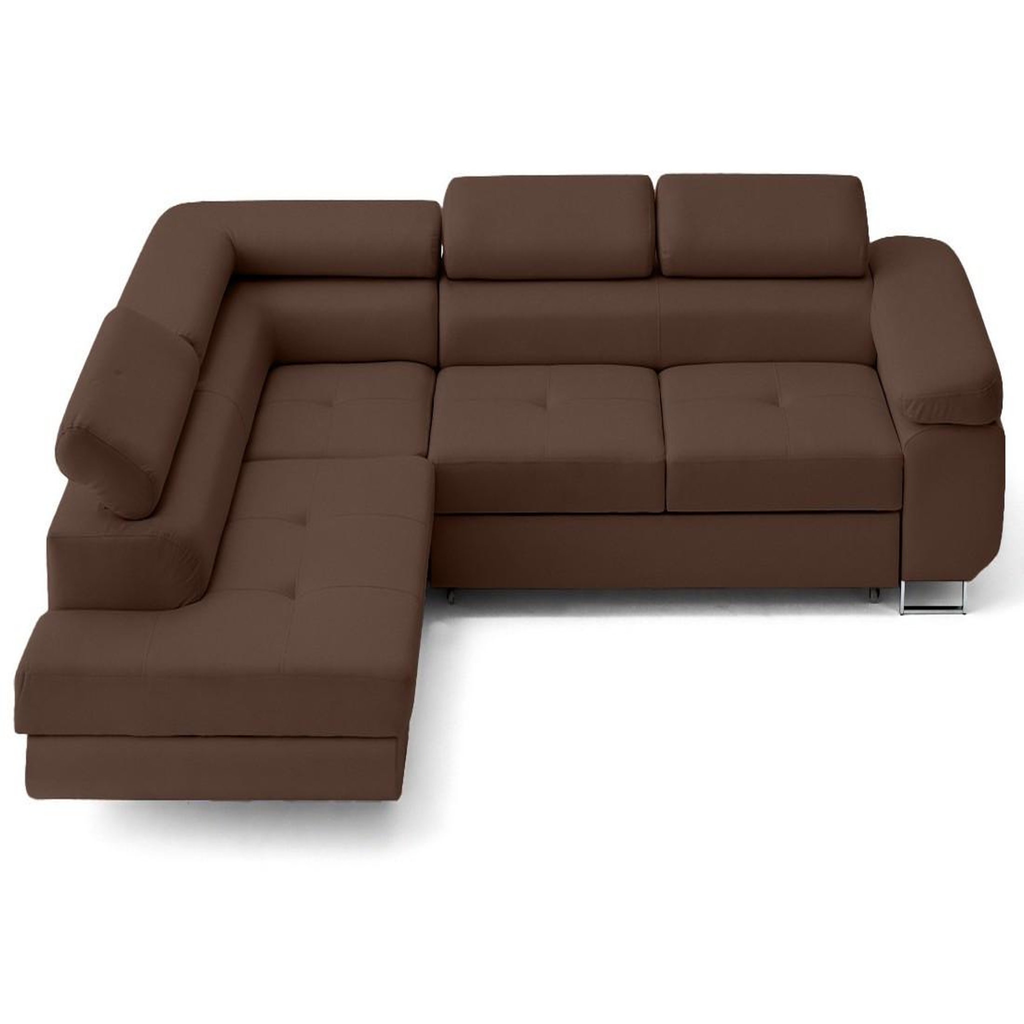 Voir la diapositive 1 : LISA DESIGN Zaria - canapé d'angle gauche 5 places convertible avec coffre et têtières en simili