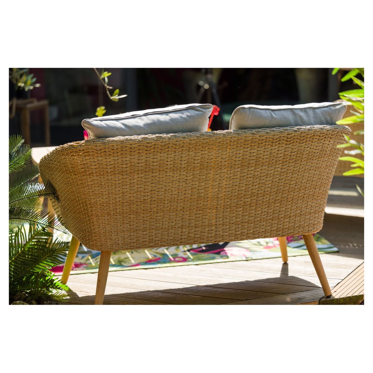 JARDILINE Salon bas de jardin - 4 places - Résine - Beige - KOH TAO