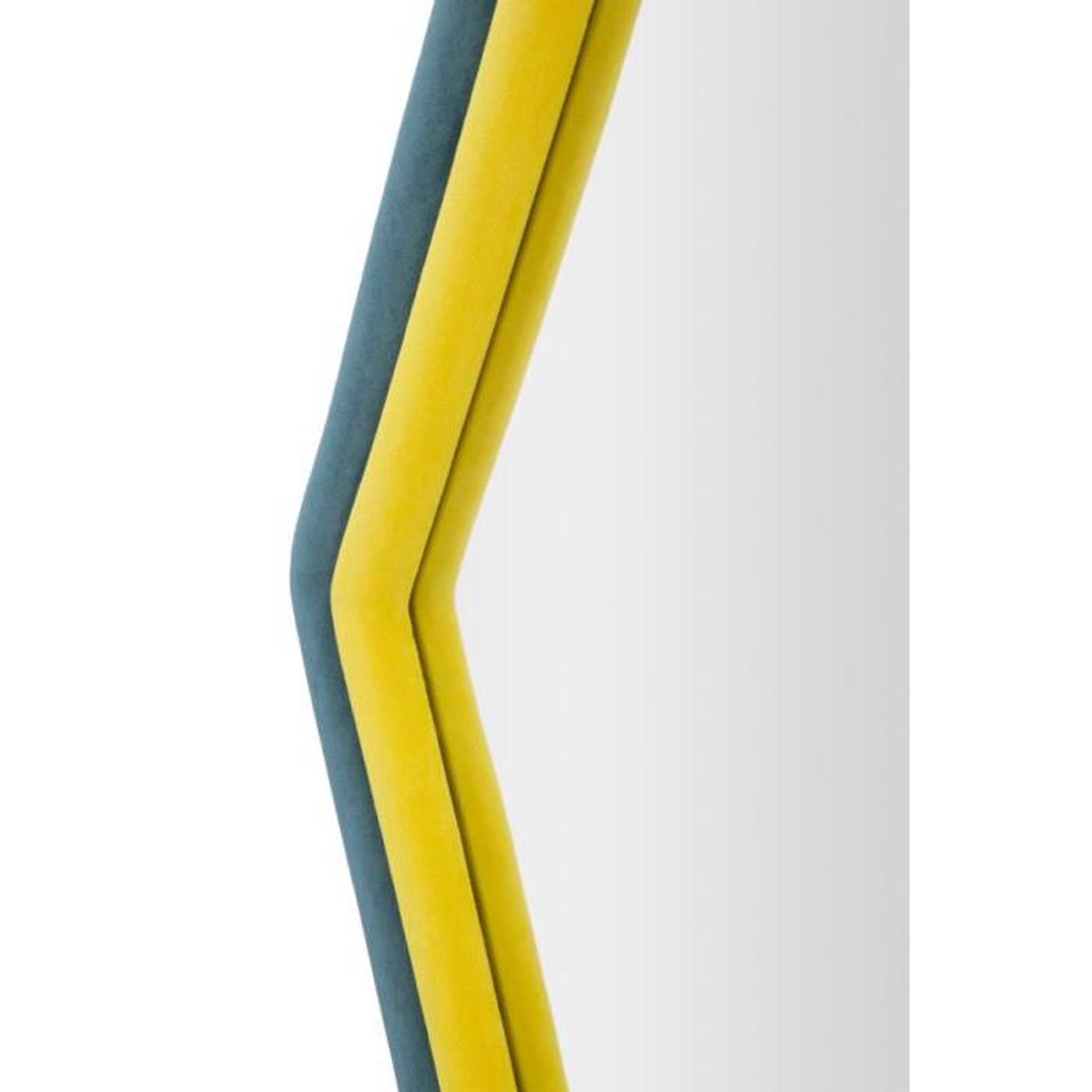 Voir la diapositive 3 : Paris Prix Miroir Mural en Velours  Tony  80cm Bleu & Jaune