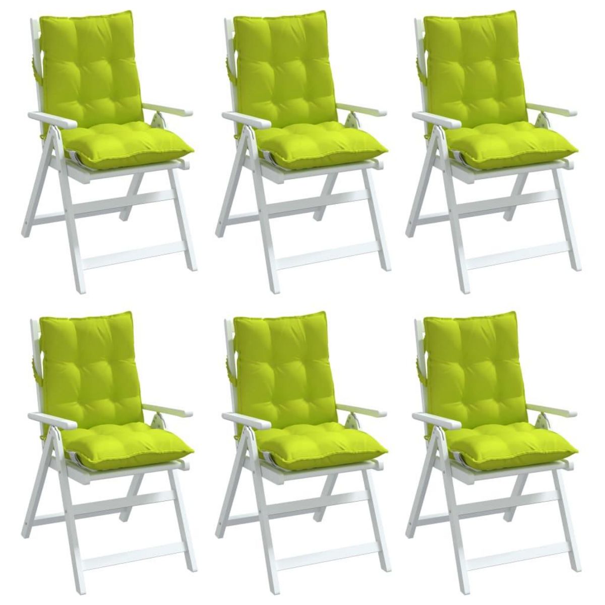 VIDAXL Coussins de chaise a dossier bas lot de 6 vert vif