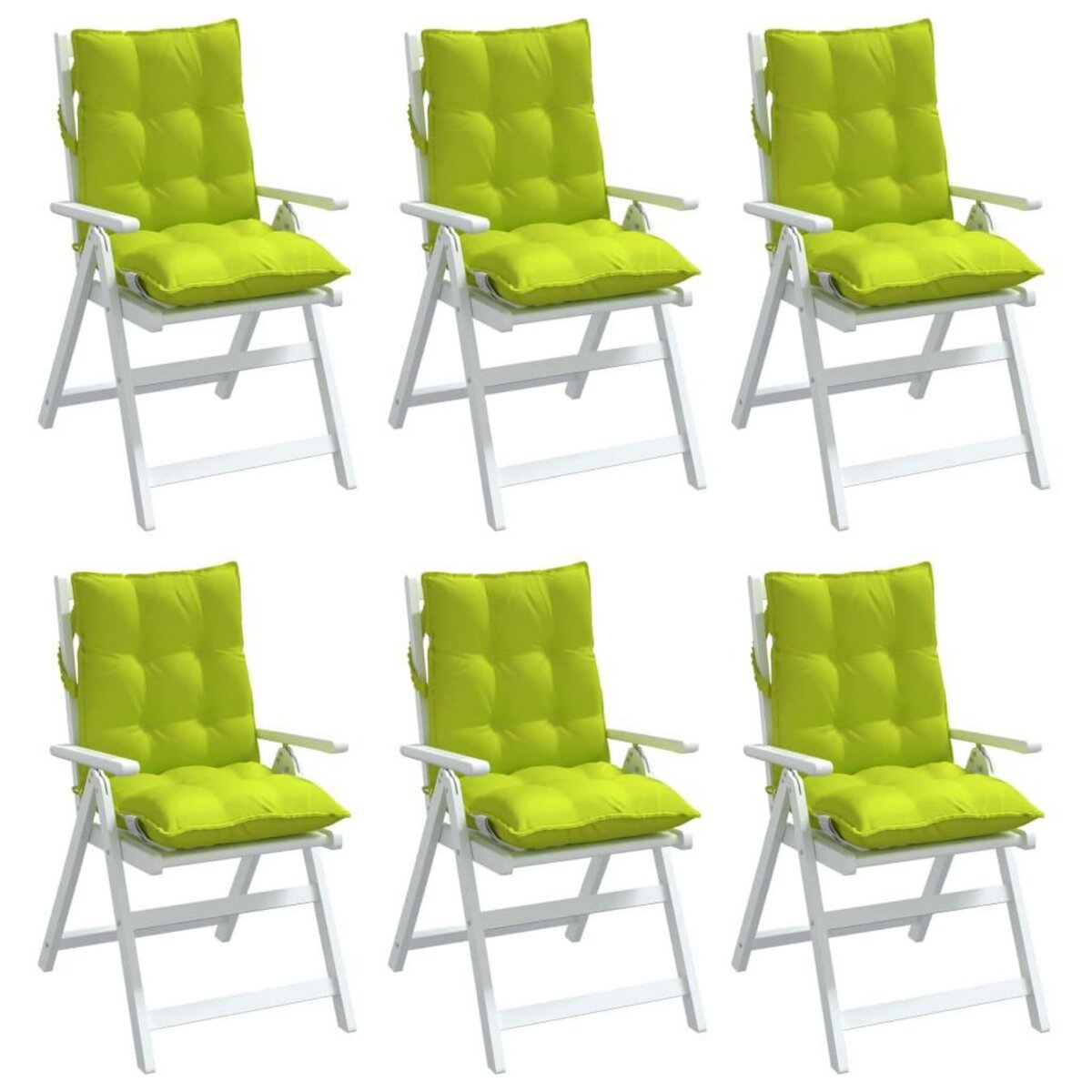 VIDAXL Coussins de chaise a dossier bas lot de 6 vert vif