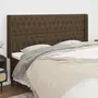 VIDAXL Tete de lit avec oreilles Marron fonce 203x16x118/128 cm Tissu