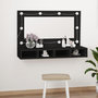 Voir la diapositive 1 : VIDAXL Armoire à miroir avec LED noir 90x31,5x62 cm
