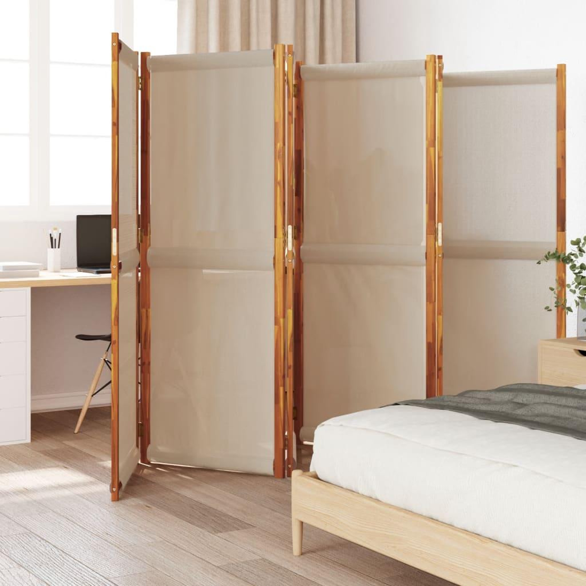 VIDAXL Cloison de separation 6 panneaux taupe 420x180 cm