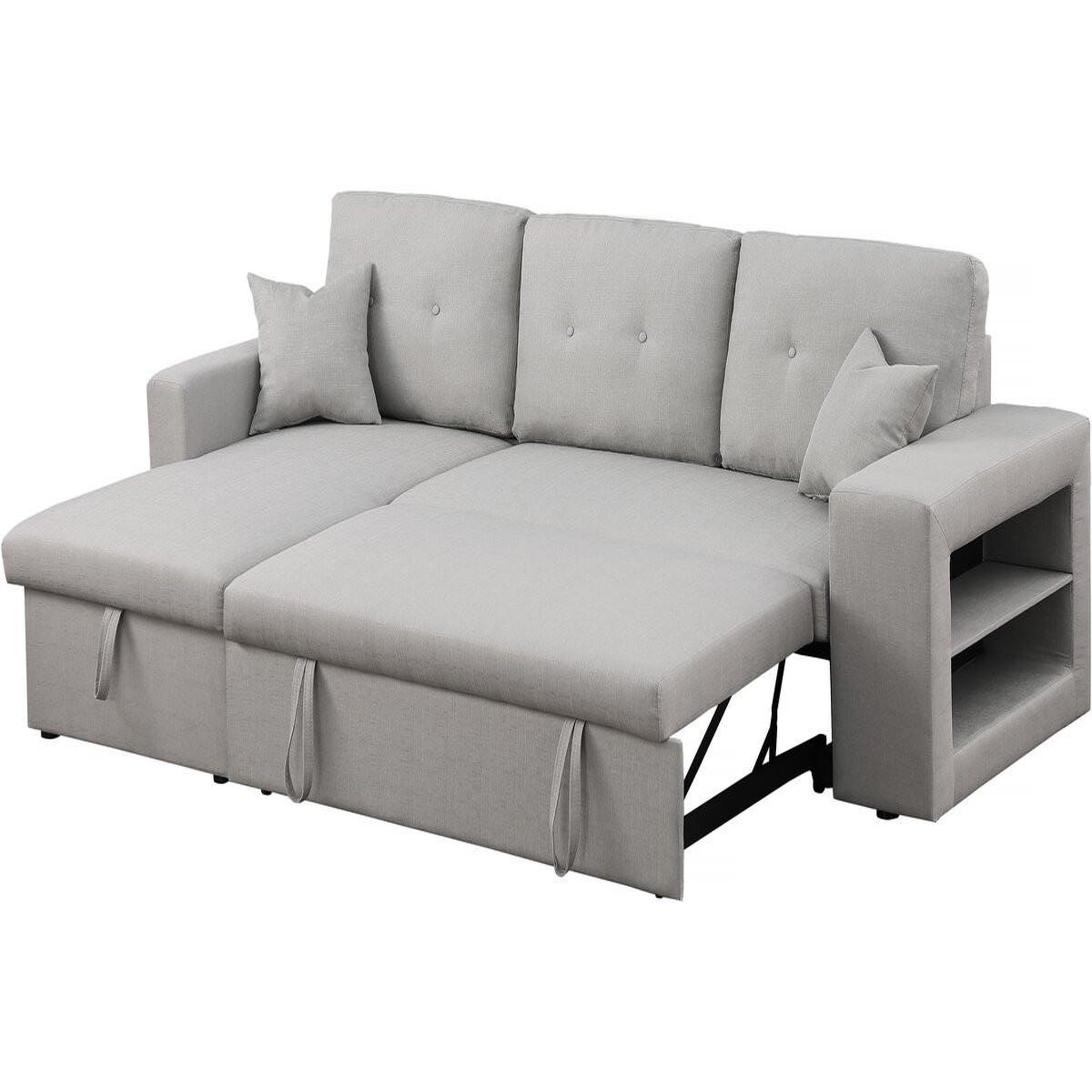 Voir la diapositive 3 : Habitat et Jardin Canapé d'angle convertible/réversible  Axel  - 3 places - Gris clair