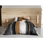 ATELIER DU COTON Parure housse de couette 3pcs 100% coton 57fils -trophé. Coloris disponibles : Gris