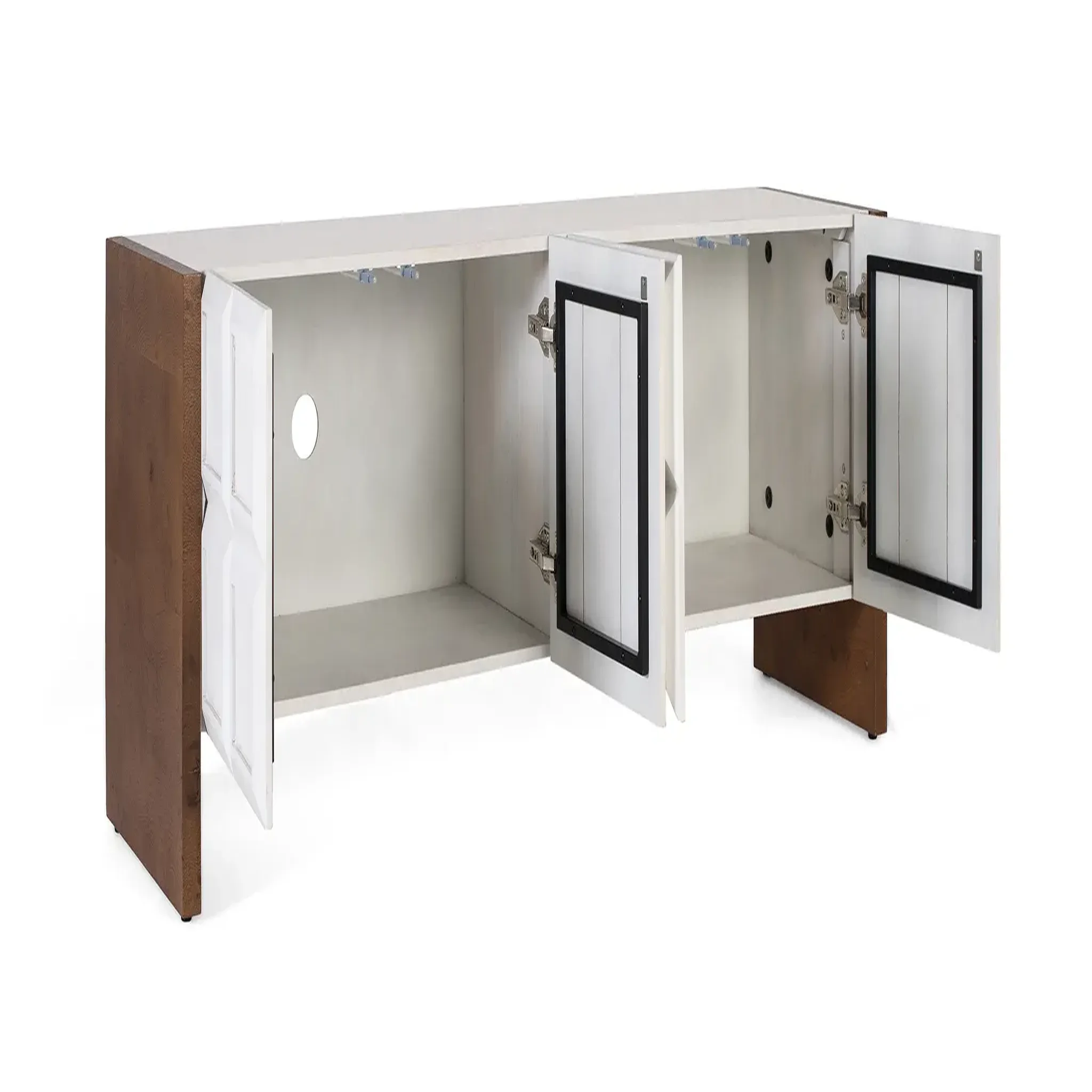 Voir la diapositive 2 : GINER Y COLOMER SL Meuble tv en bois de manguier 170cm style moderne