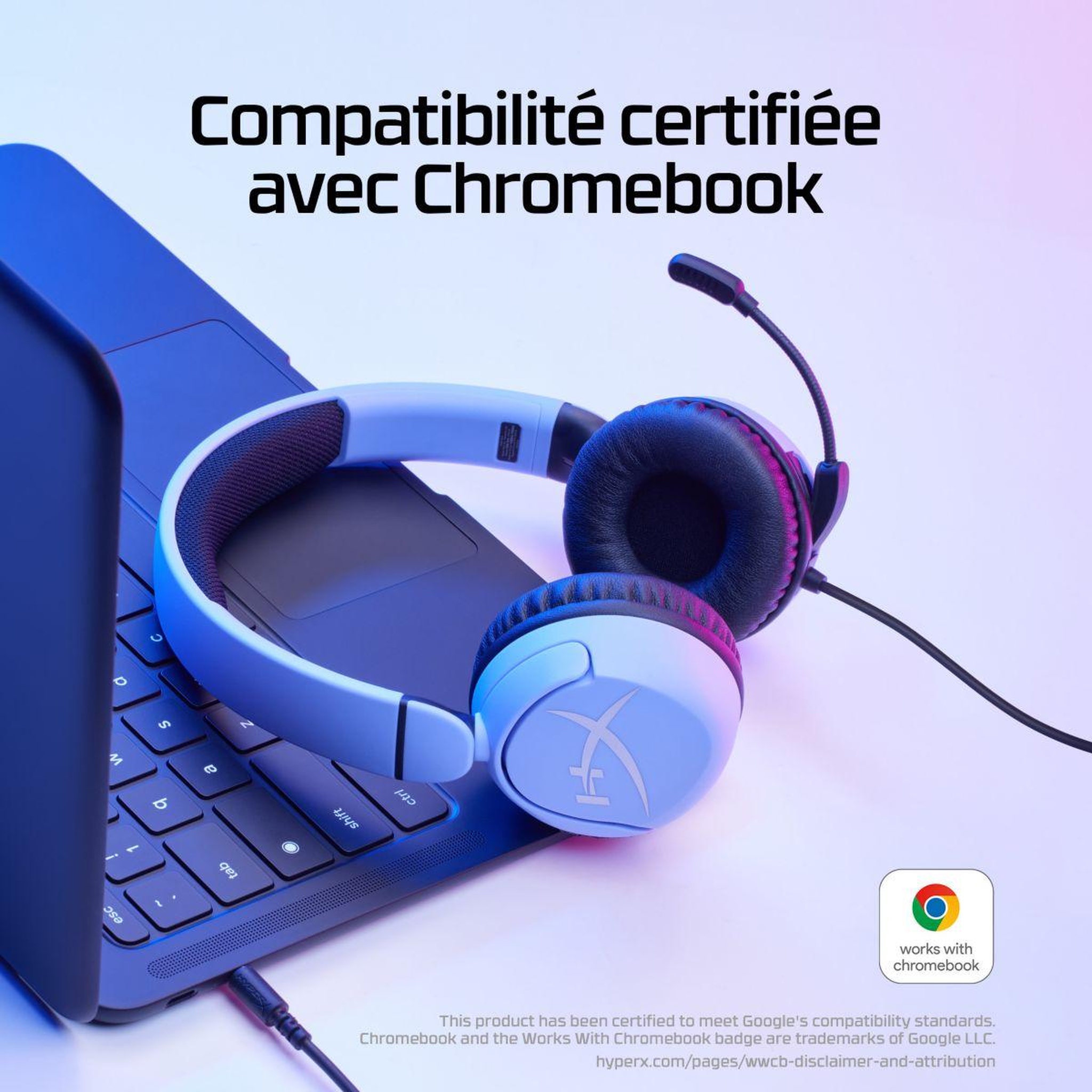 Voir la diapositive 4 : HyperX Casque gamer Cloud Mini WD Lavande