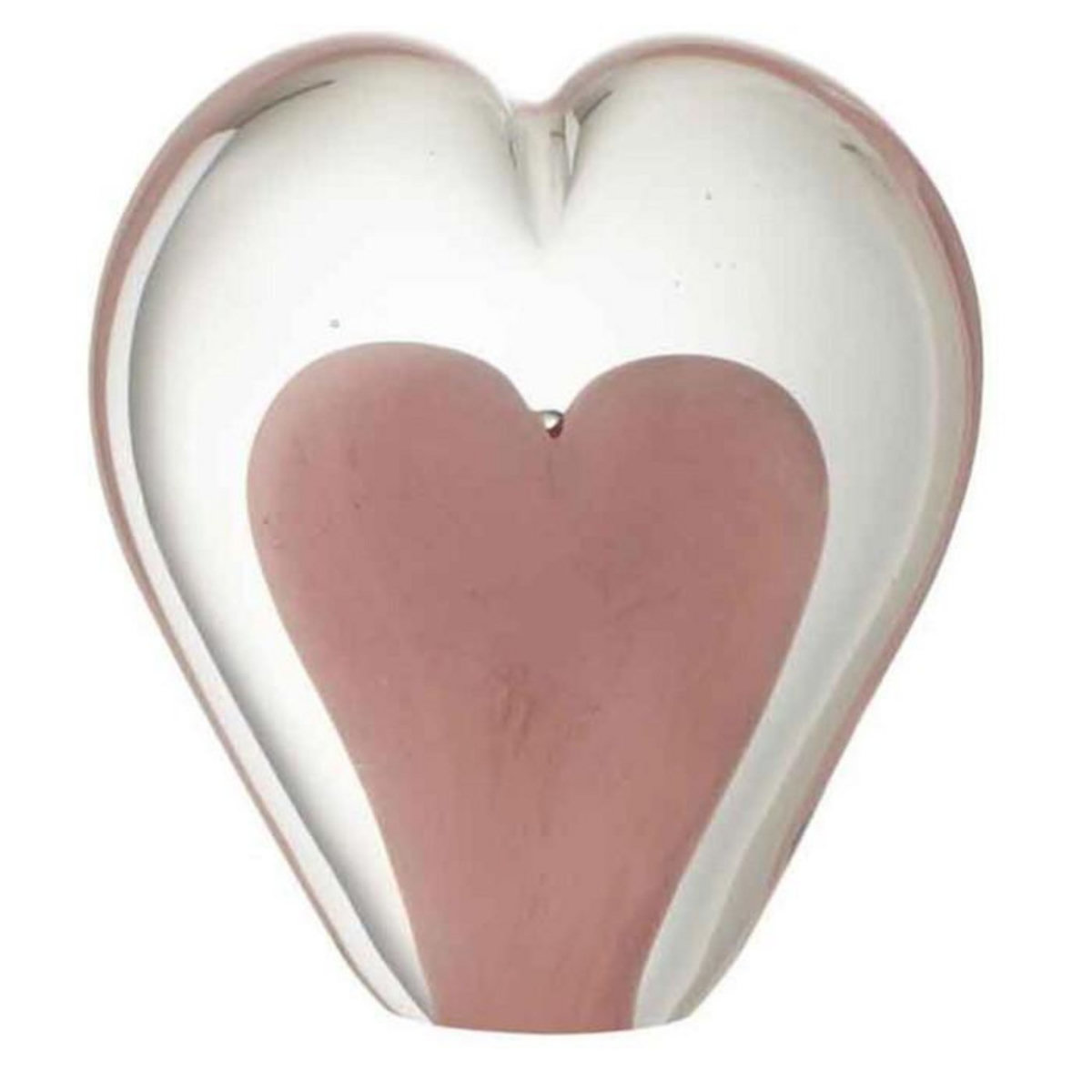 Paris Prix Presse-Papier en Verre  Cœur  11cm Rose