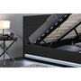 Voir la diapositive 5 : CONCEPT USINE Structure de lit LED avec rangements 160 x 200 cm noir NEWYORK