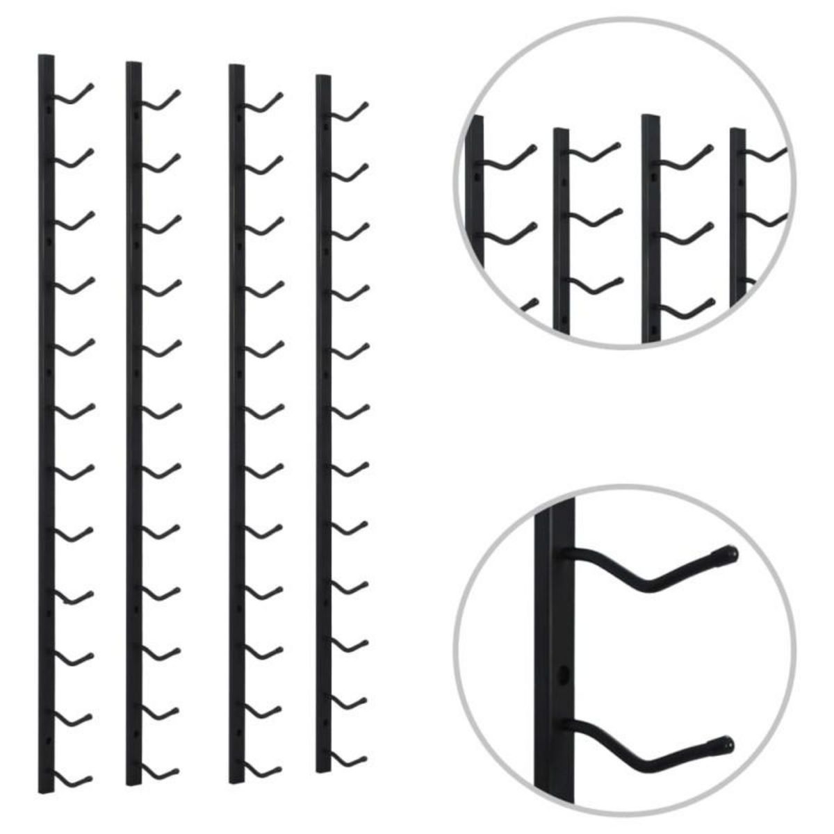 VIDAXL Casiers à bouteilles mural pour 12 bouteilles 2 pcs noir fer