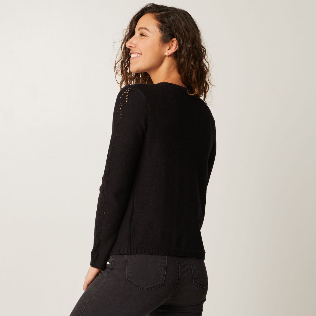 IN EXTENSO gilet, cardigan femme noir taille XXL