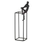 Paris Prix Statuette Déco  Figurine Pensive sur Cube  36cm Noir