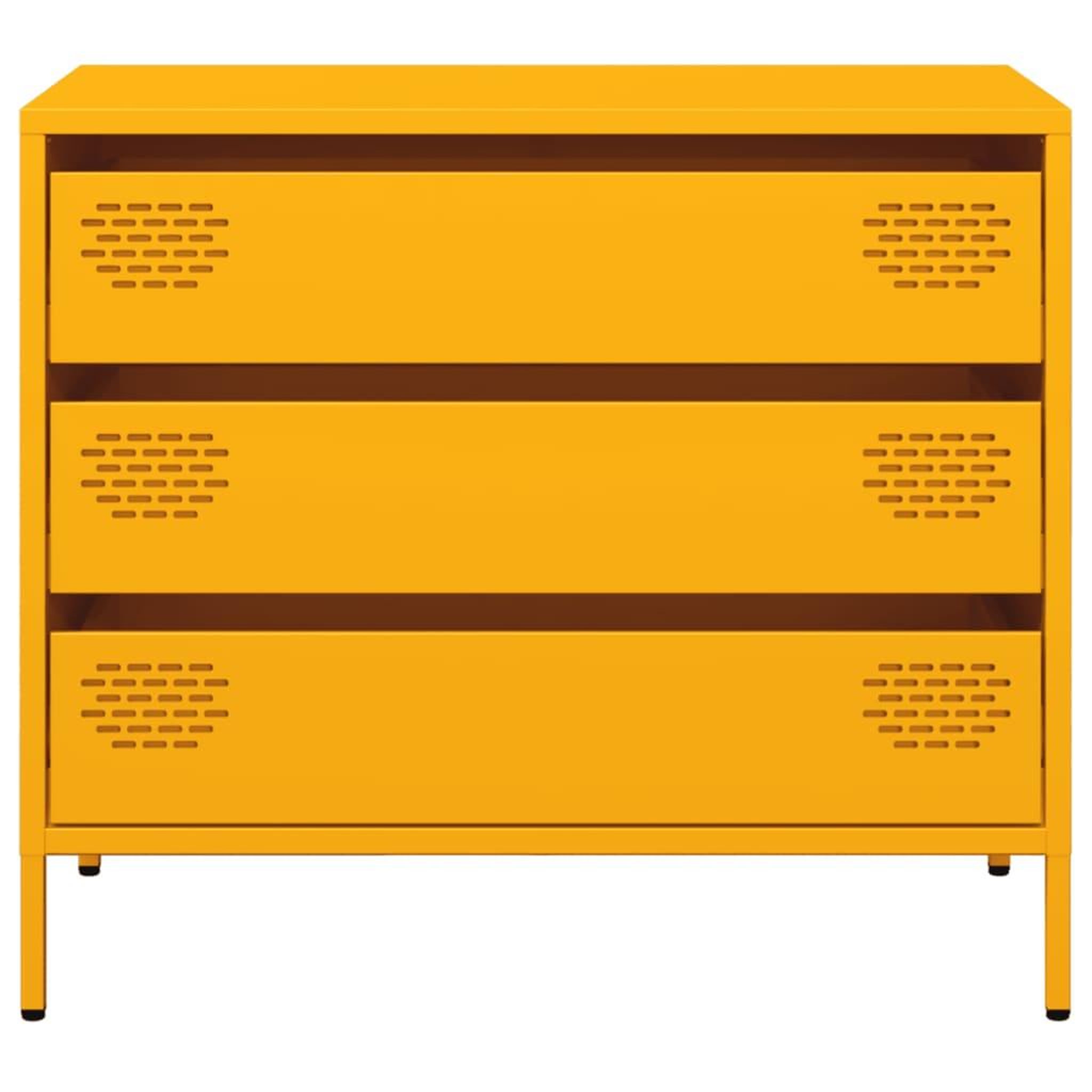 Voir la diapositive 5 : VIDAXL Buffet jaune moutarde 68x39x58,5 cm acier lamine a froid