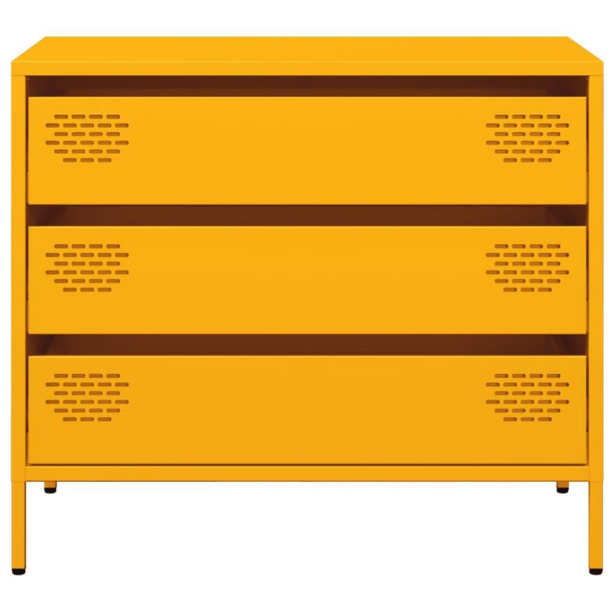 VIDAXL Buffet jaune moutarde 68x39x58,5 cm acier lamine a froid