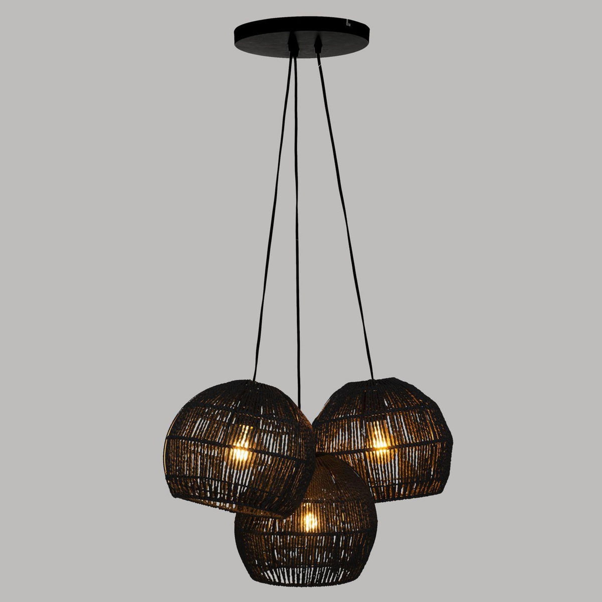 ATMOSPHERA 3 Suspensions en corde Tropi - Noir