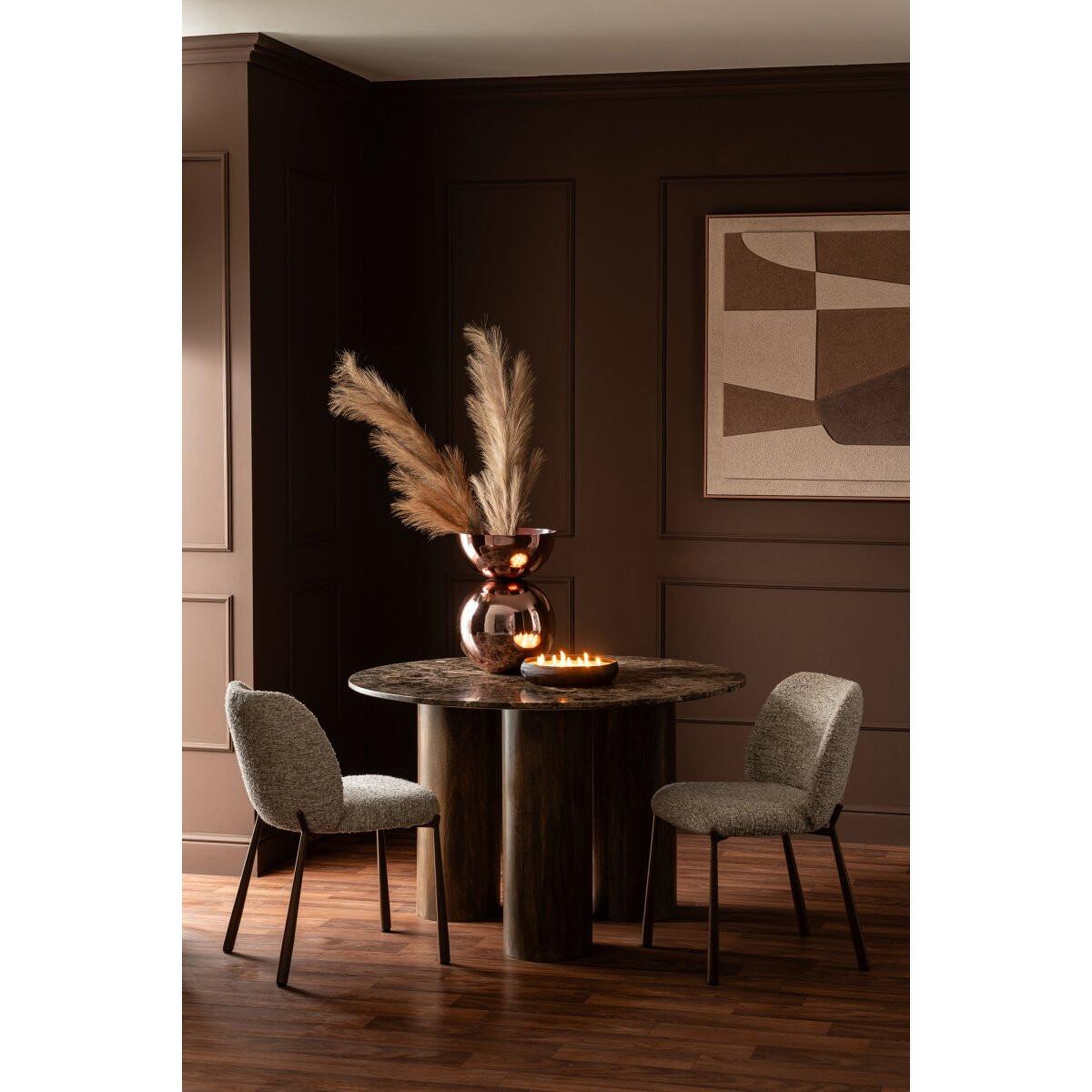 Voir la diapositive 4 : J-LINE Tableau Déco Formes  Inès  82x102cm Marron