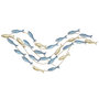 Voir la diapositive 1 : HOMCOM Décoration murale métal doré et bleu - Déco murale poissons - 100 x 50 cm