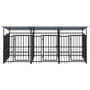 Voir la diapositive 3 : VIDAXL Chenil d'exterieur avec toit pour chiens Acier 5,63 m²