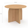 Voir la diapositive 4 : ID MARKET Table à manger fixe ronde ABY 6 personnes bois effet hêtre 110 cm