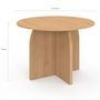 Voir la diapositive 4 : ID MARKET Table à manger fixe ronde ABY 6 personnes bois effet hêtre 110 cm