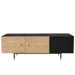 Paris Prix Meuble TV 3 Portes  Jugend  150cm Chêne & Noir