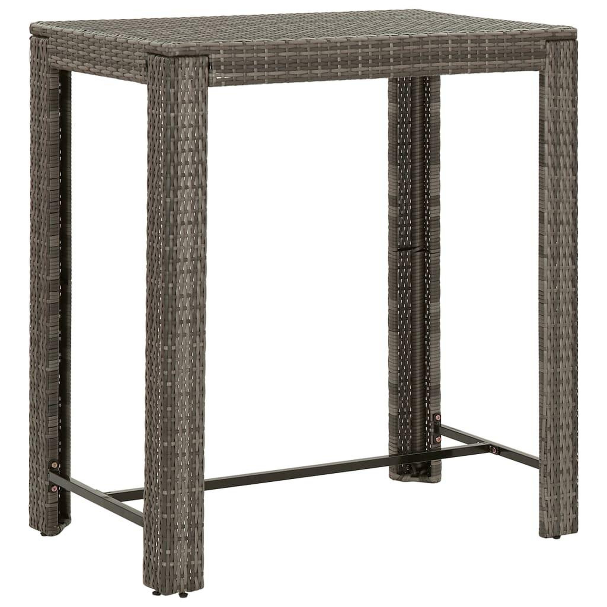 Voir la diapositive 5 : VIDAXL Ensemble de bar de jardin 5 pcs avec coussins gris poly rotin