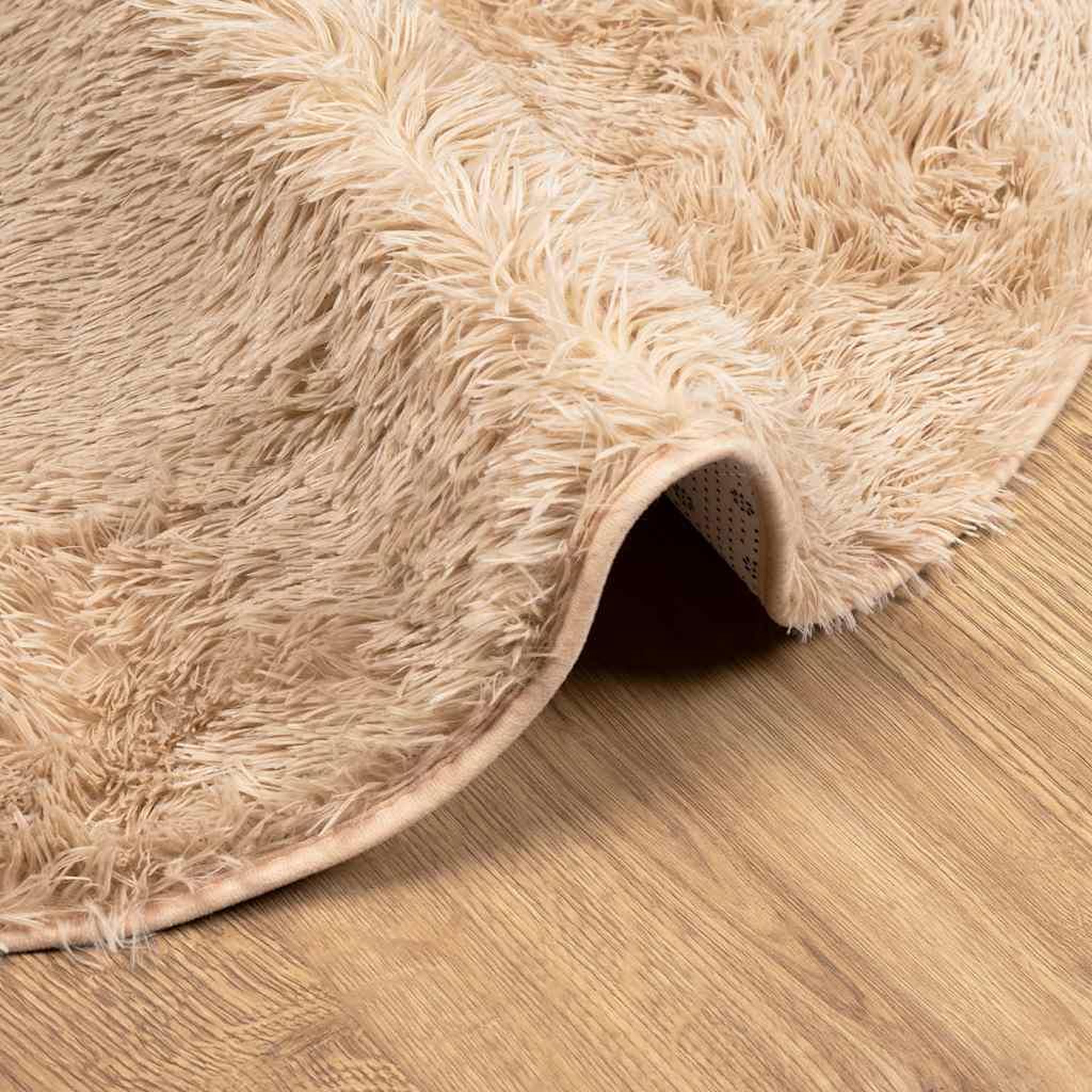 Voir la diapositive 5 : VIDAXL Tapis shaggy a poils longs NAVARRA beige 160x160 cm polyester