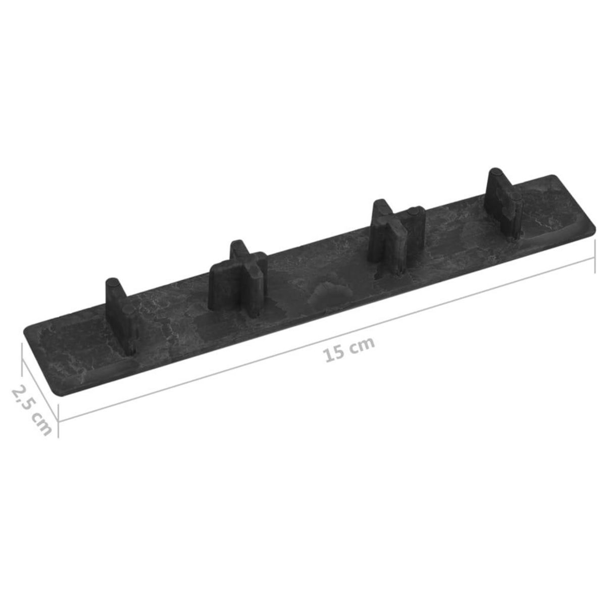 VIDAXL Embouts de terrasse 10 pcs Noir Plastique