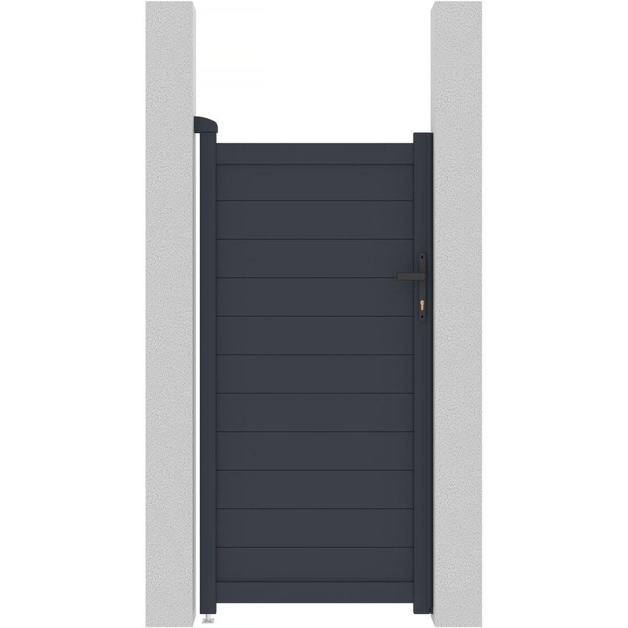 Habitat et Jardin Portillon aluminium  marc  - 101.2 x 155.9 cm - gris