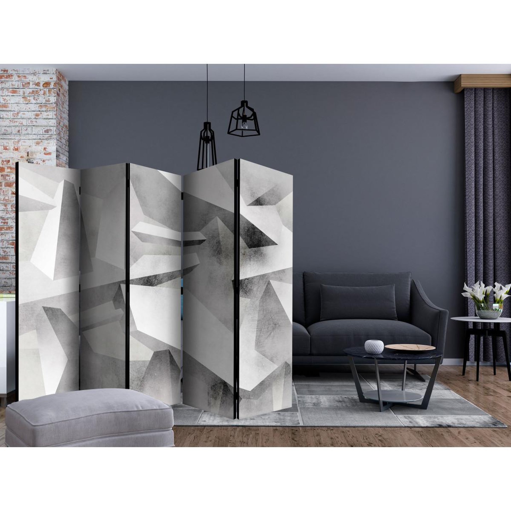 Voir la diapositive 2 : Paris Prix Paravent 5 volets  frozen wings  172x225cm