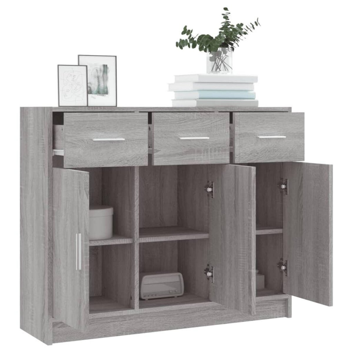 VIDAXL Buffet sonoma gris 91x28x75 cm bois d'ingenierie