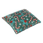 ATMOSPHERA Coussin de Noël Houx et sucres d'orge - 40 x 40 cm - Vert et rouge